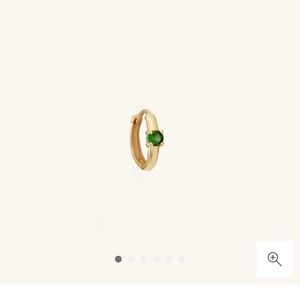 Mejuri single colored mini hoop tsavorite